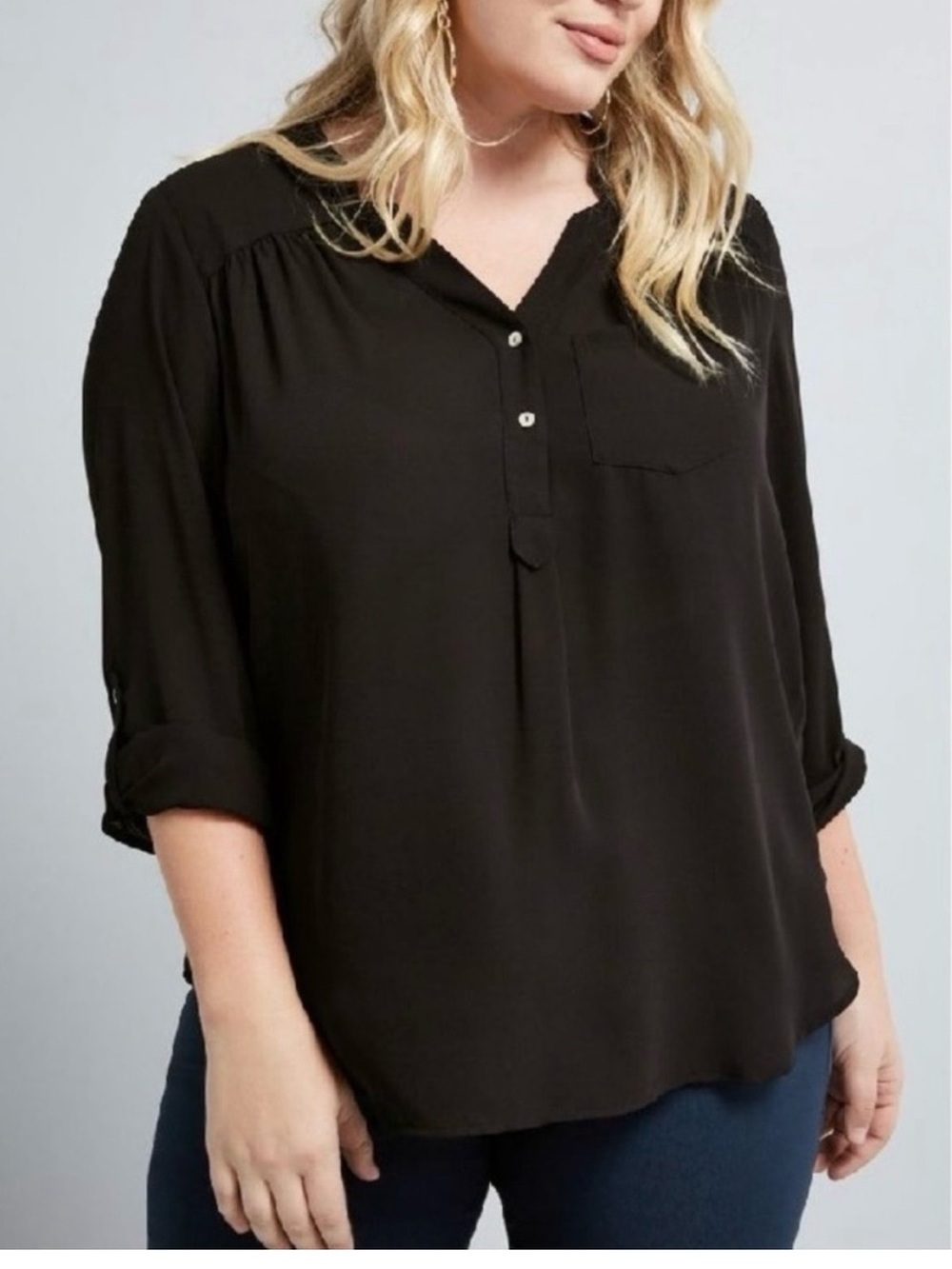 ModCloth Pam Breezely long sleeve v neck tunic